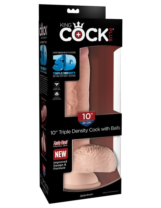Pipedream King Cock Plus 10 Inch 3D Triple Density Cock with Balls | thevibed.com
