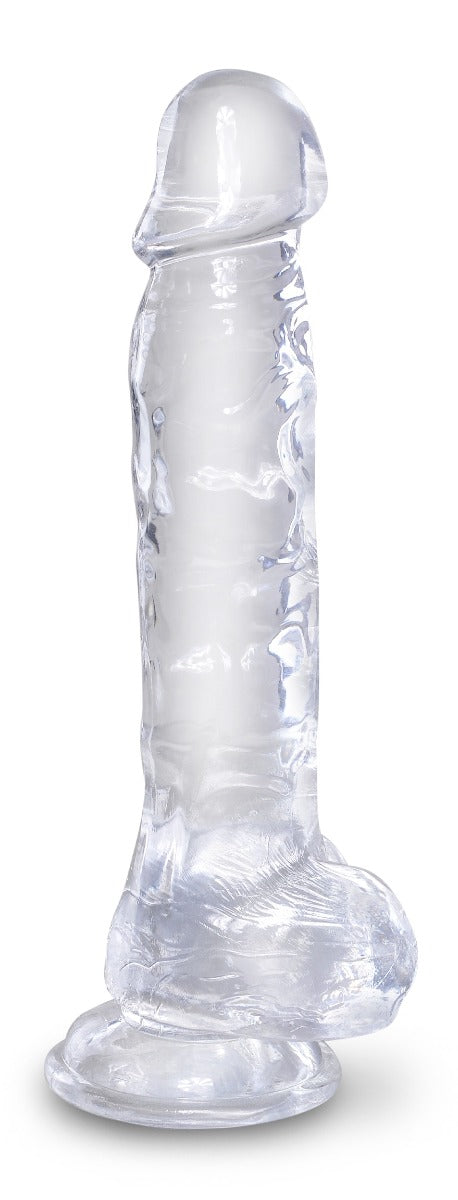Pipedream King Cock Clear 8 Inch Suction Cup Dildo with Balls | thevibed.com