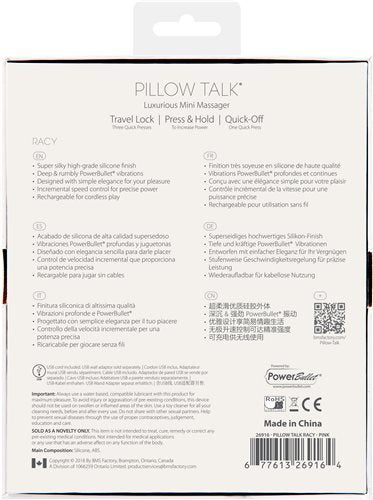 BMS Factory Pillow Talk Racy Mini Rechargeable G-Spot Massager | thevibed.com