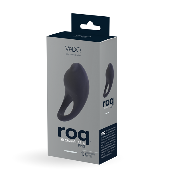 VeDo ROQ Rechargeable Vibrating Penis Ring Black | thevibed.com