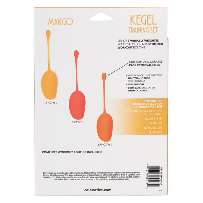 CalExotics Mango Silicone 3-Piece Kegel Training Set | thevibed.com