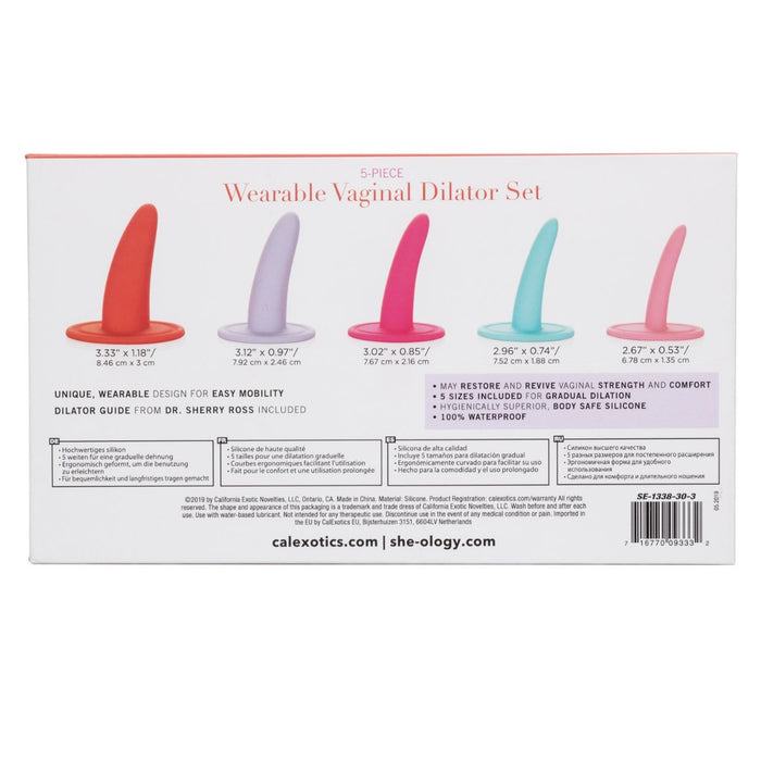 CalExotics She-ology™ 5 Piece Wearable Silicone Vaginal Dilator Kit | thevibed.com