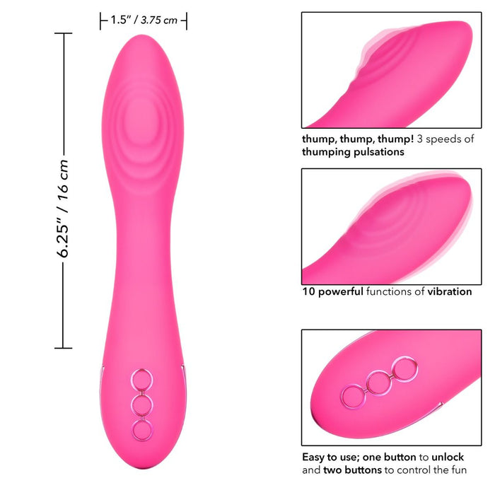 CalExotics California Dreaming Surf City Centerfold Thumping Wand Massager Pink | thevibed.com