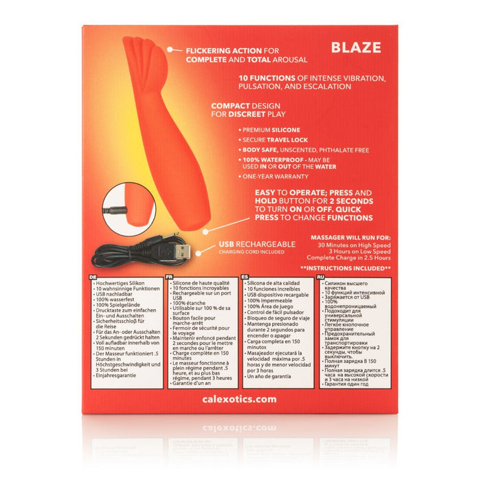 CalExotics Red Hot Blaze Waterproof Rechargeable Vibrator | thevibed.com