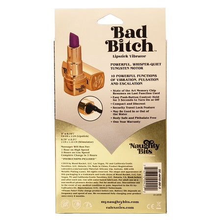 CalExotics Naughty Bits Bad Bitch Lipstick Vibrator | thevibed.com