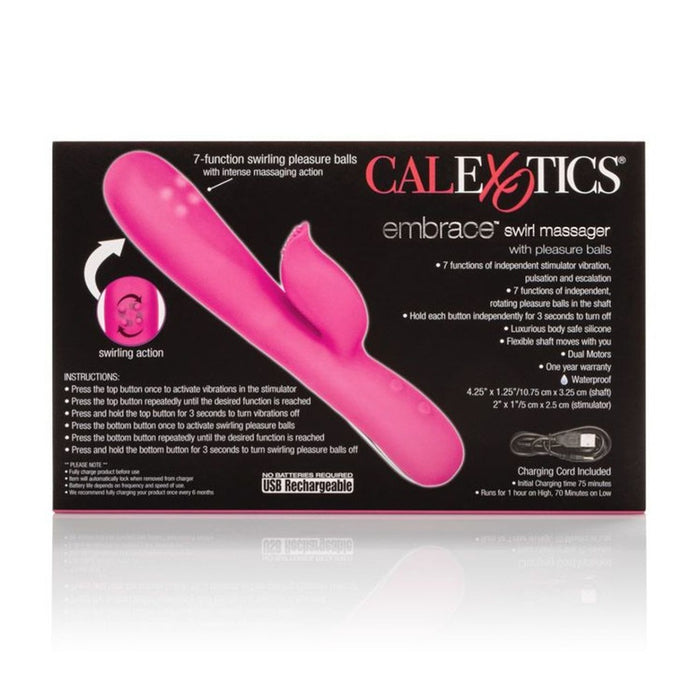 CalExotics Embrace Swirl Rechargeable Waterproof Dual Action Rabbit Vibrator | thevibed.com