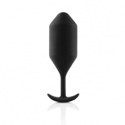 b-Vibe Snug Plug 4 Large Weighted Silicone Anal Plug Black | thevibed.com