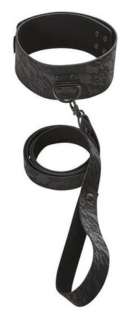 Sincerely Sportsheets Lace Locking Collar and Leash Black | thevibed.com