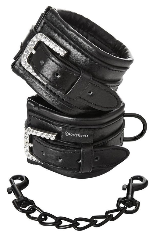 Sincerely Sportsheets Black Bling Cuffs | thevibed.com