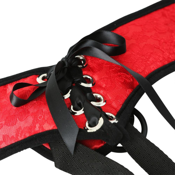 Sportsheets Sunrise Red Lace Corset Strap On Harness | thevibed.com