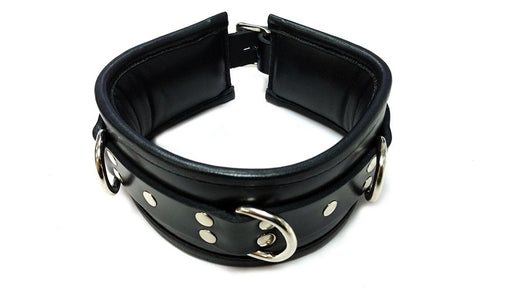 Rouge Garments Padded Leather Collar with 3 D-Rings | thevibed.com