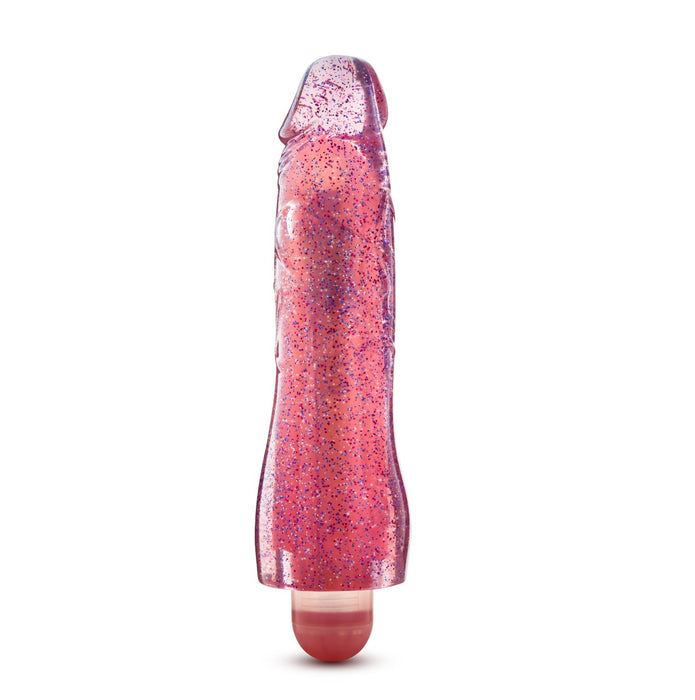 Blush Glow Dicks Molly Glitter Light-Up Vibrating 8" Dildo | thevibed.com